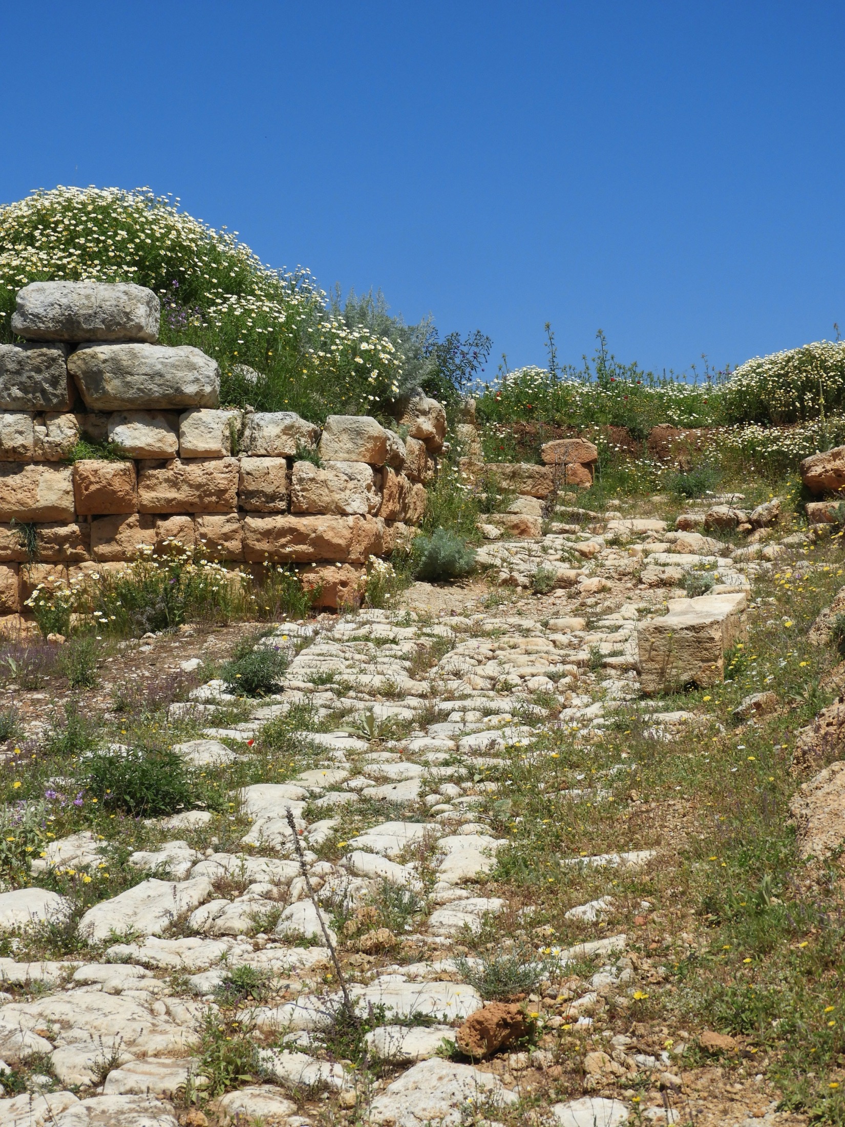 Hellenistic road at the archaeological site of Aptera in Crete
