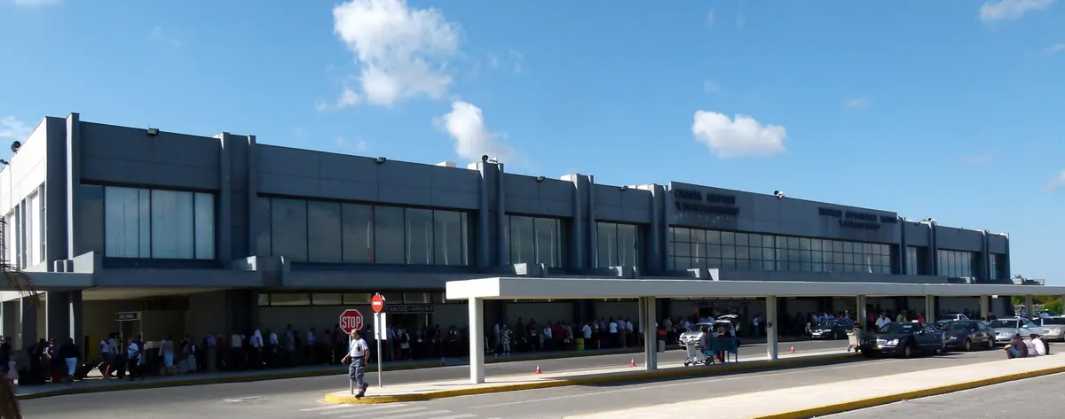 Chania International Airport exterior on the Akrotiri peninsula