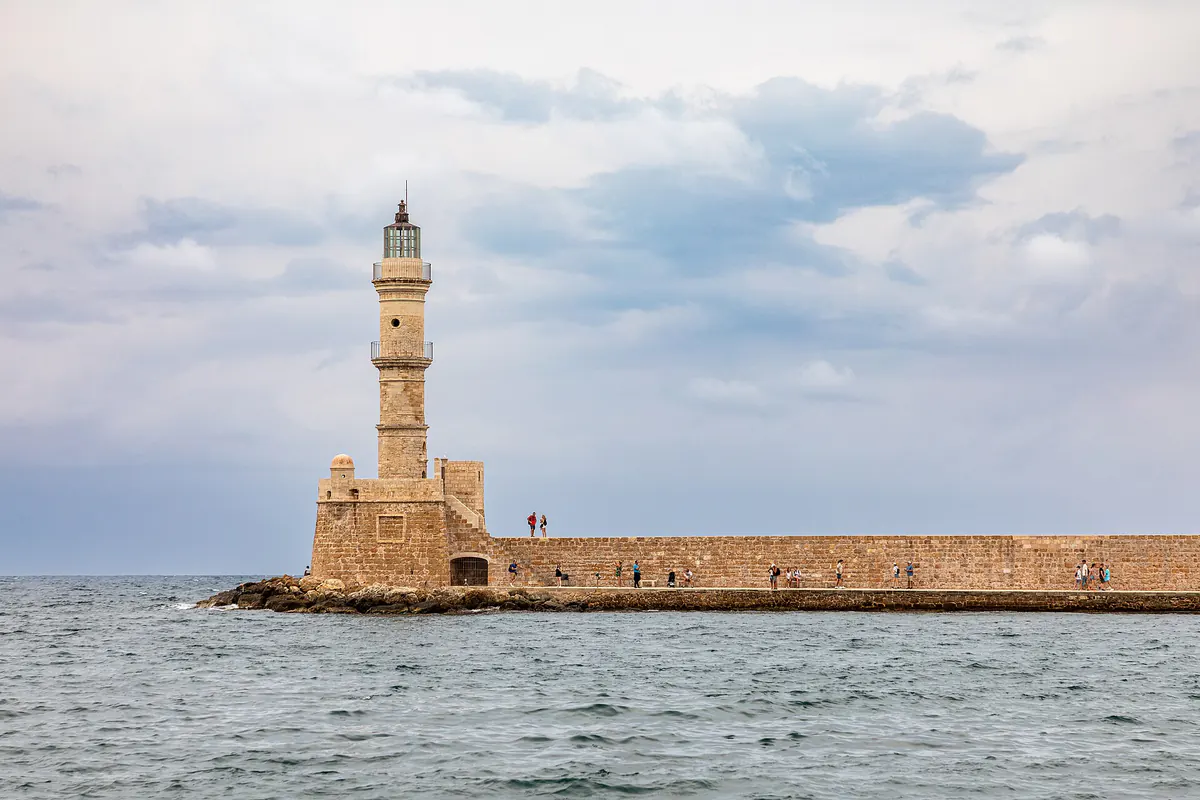Chania Venetian Harbor and lighthouse