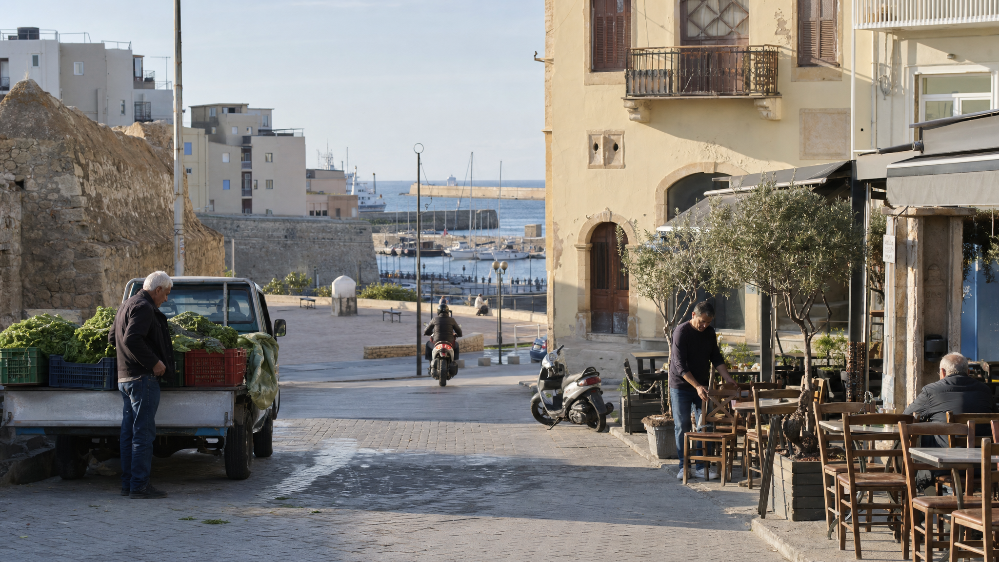 Heraklion city and harbor context used as a practical Crete base
