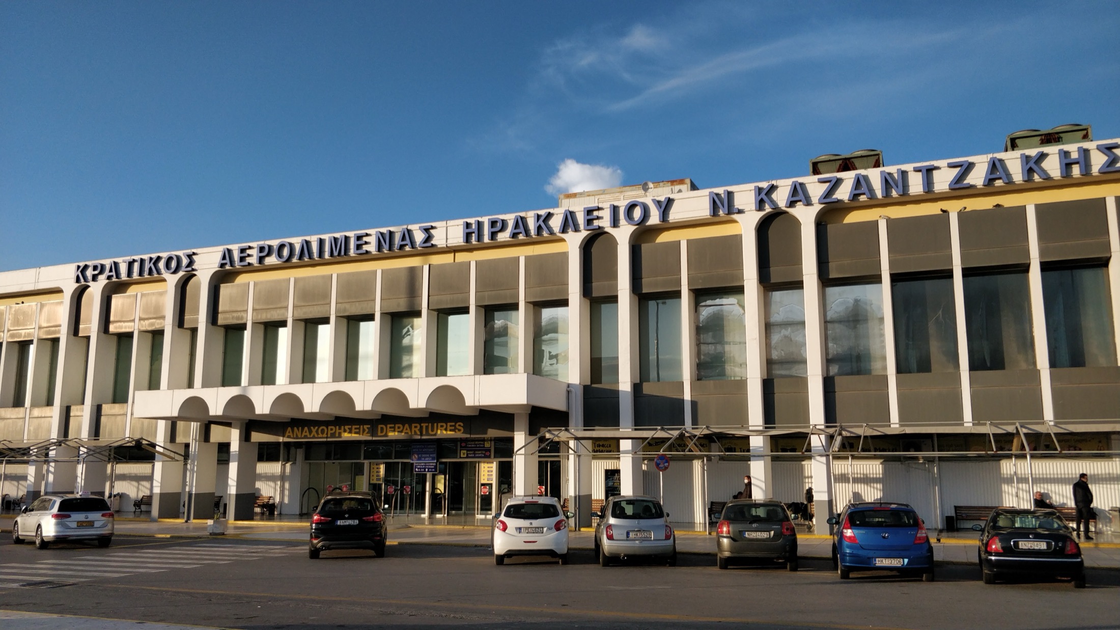 Heraklion Airport main building outside the terminal