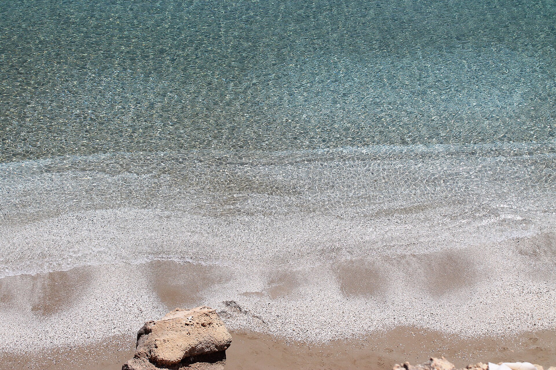Clear turquoise sea water along the coast near Heraklion, Crete