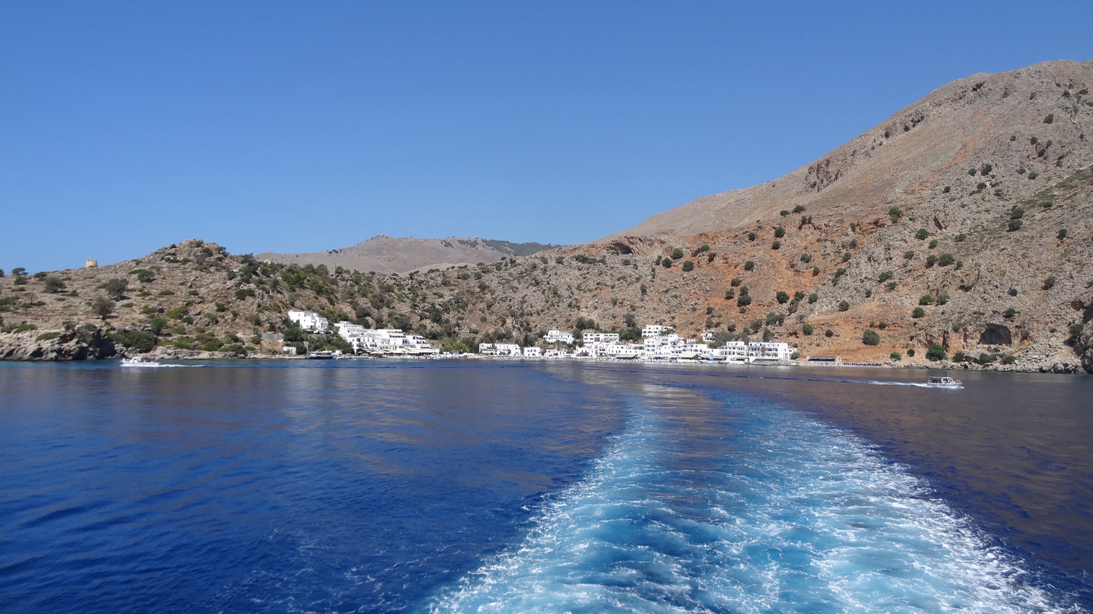 Loutro seen from the ferry on Crete's south coast