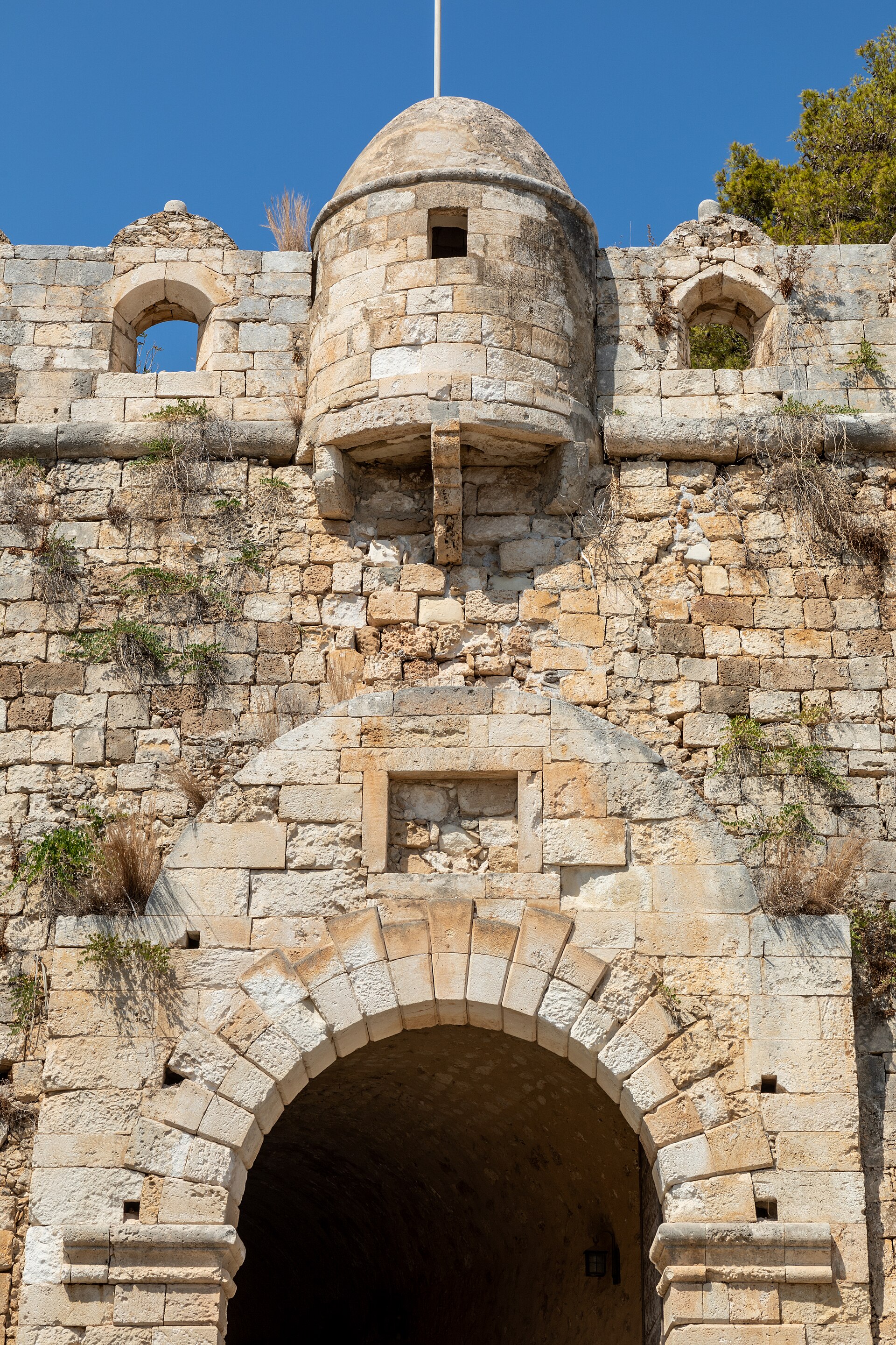 Gate of the Fortezza above Rethymno old town in Crete