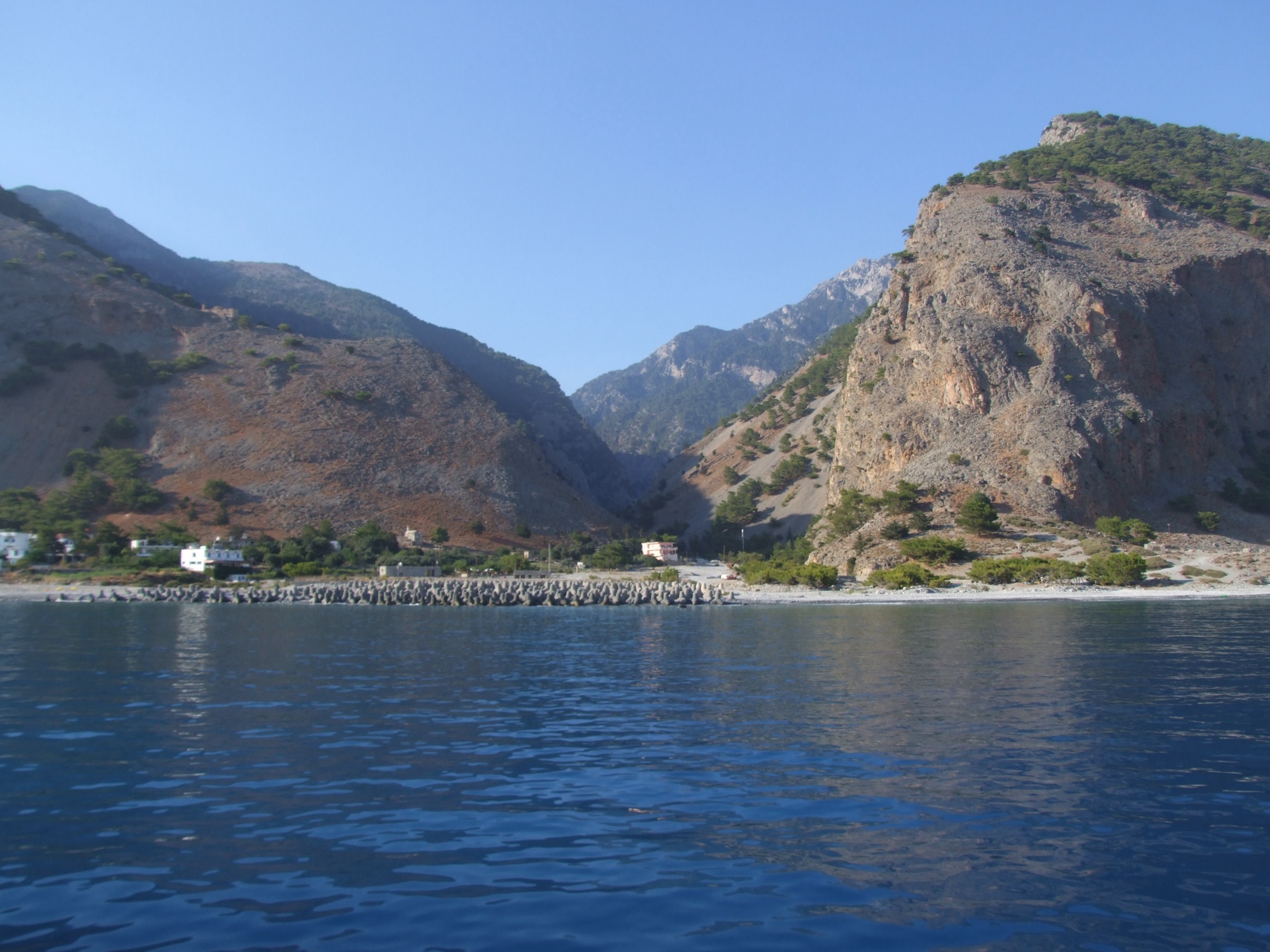 Agia Roumeli at the sea exit of Samaria Gorge in southwest Crete