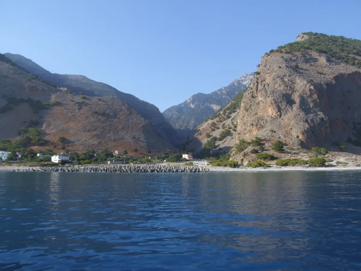 Agia Roumeli at the sea exit of Samaria Gorge in southwest Crete