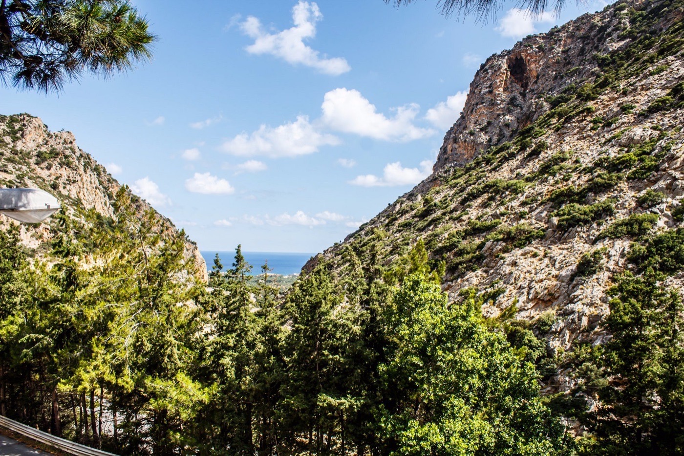 Road and gorge landscape in Crete