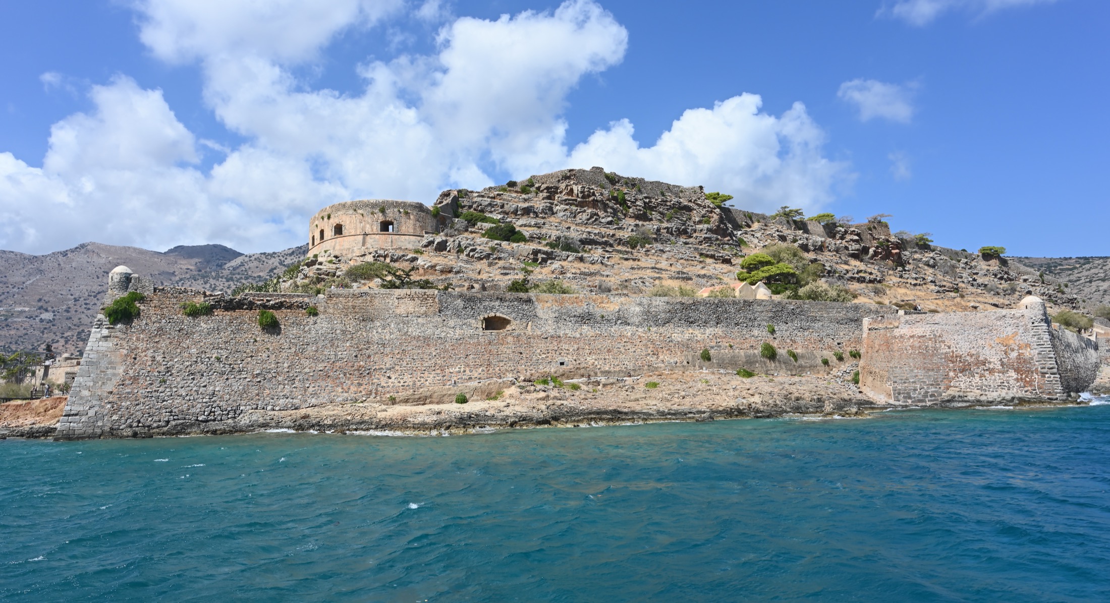 Venetian fortress walls and settlement remains on Spinalonga island